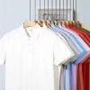 Summer new style pure color faux cotton lapel polo shirt, lapel short-sleeved business casual fashion men's POLO shirt Application Scenario
